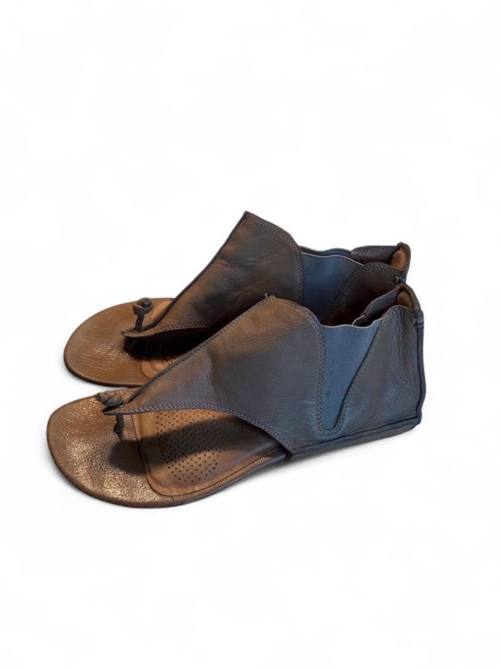 Corso Como Brown Leather Slide Sandals